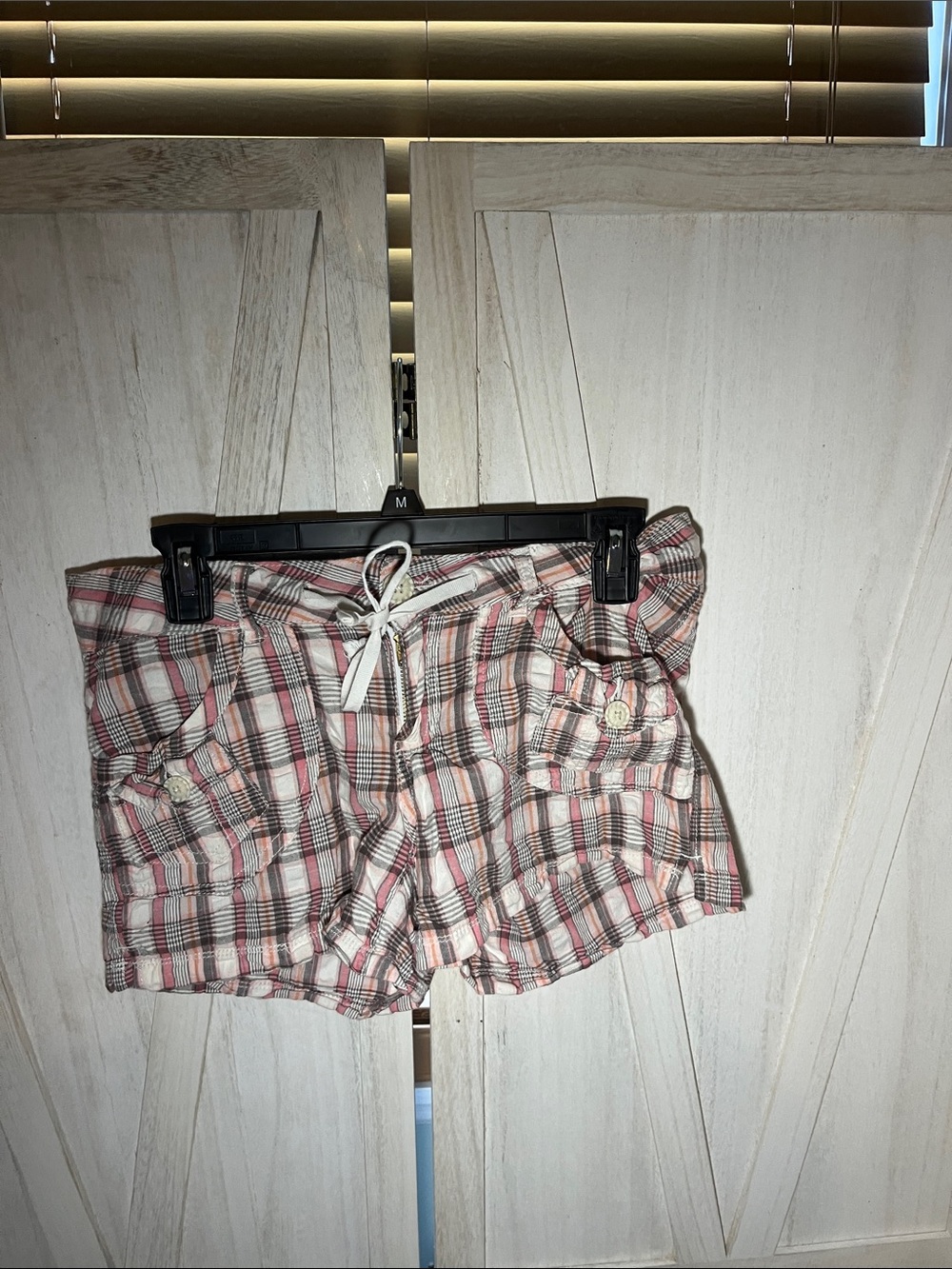 UNIONBAY Pink and White Plaid Women's Bermuda Shorts